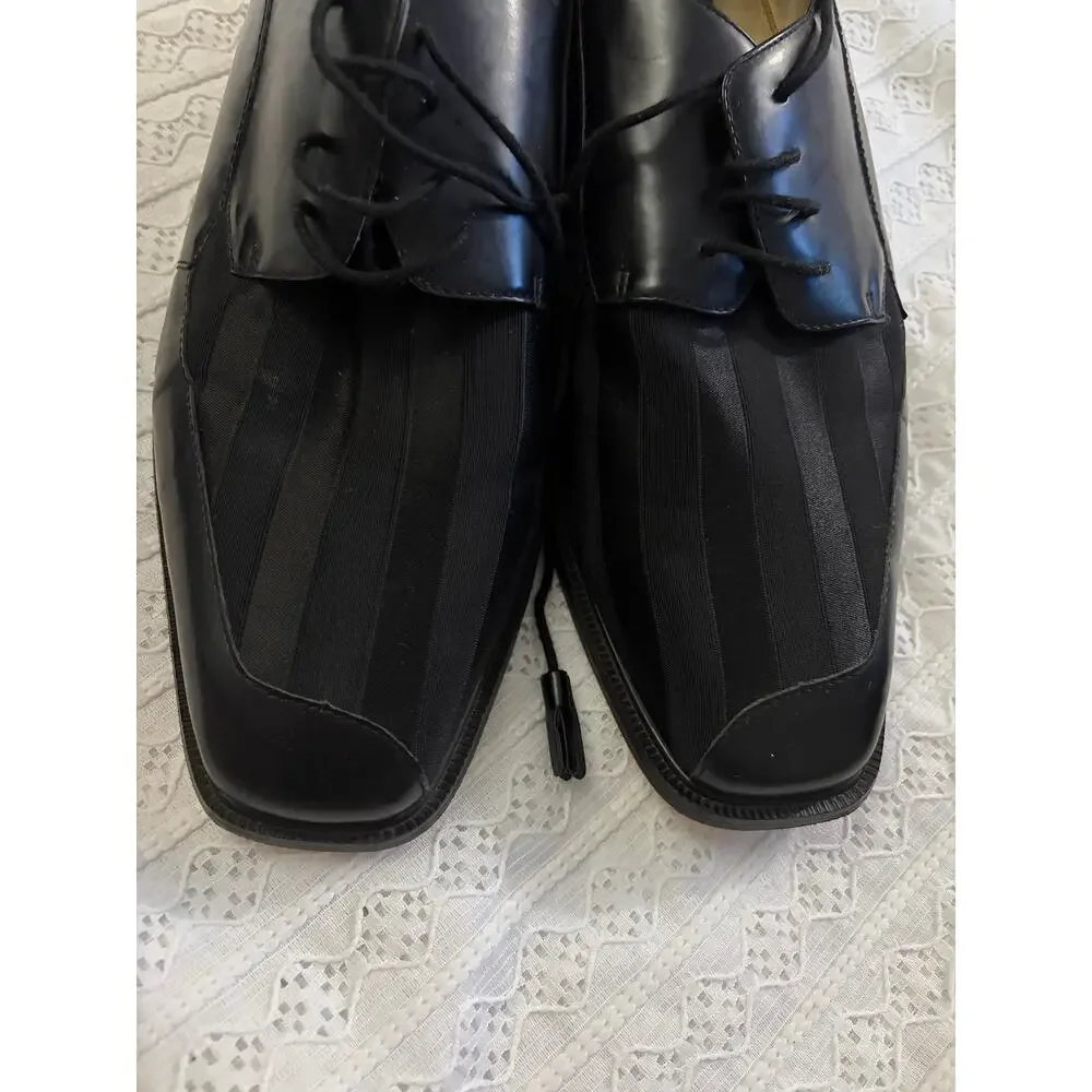 Giorgio Brutini Private Collection Men's 14 Black Leather Lace Up Dress Shoes